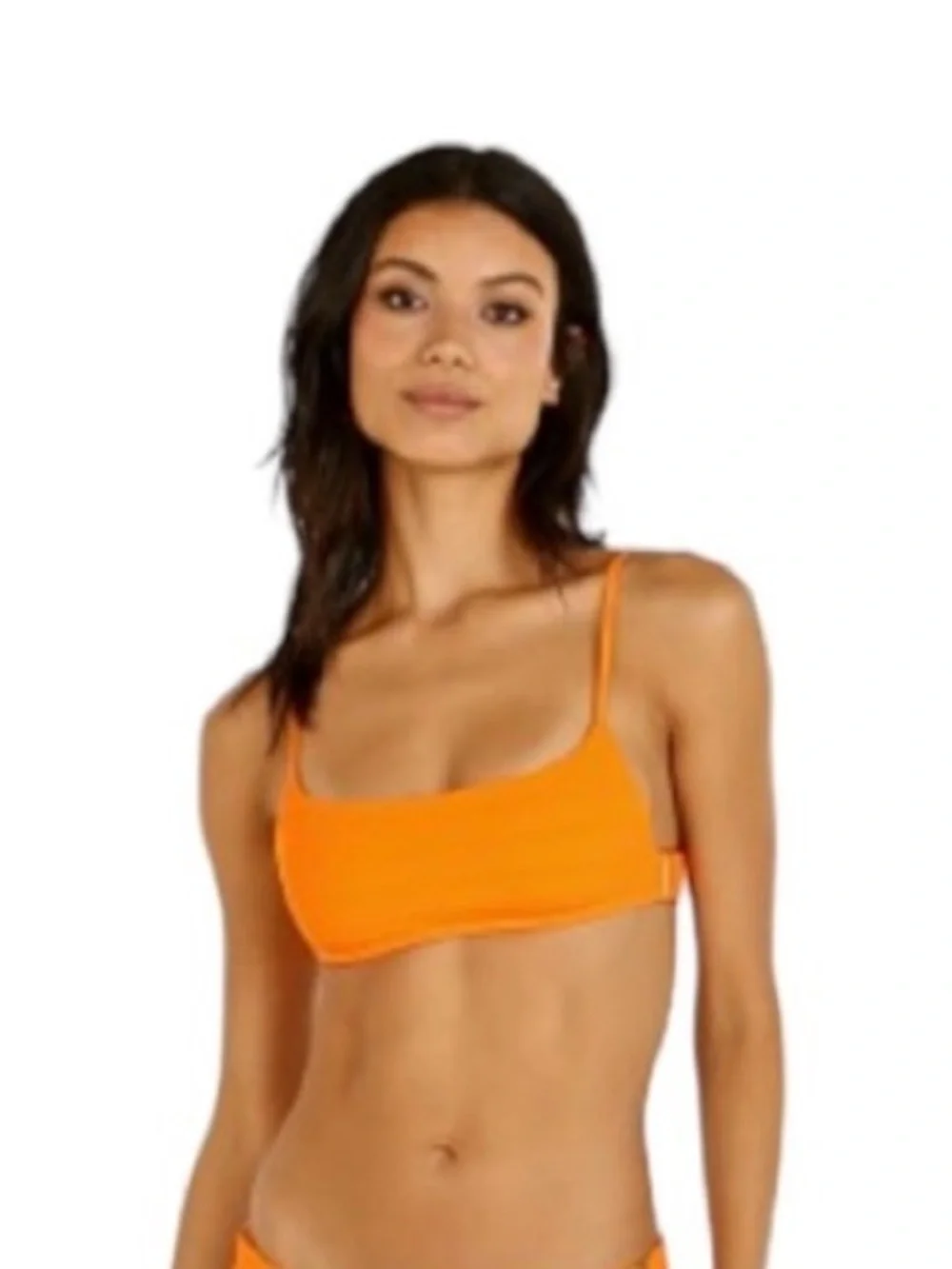 L*Space Ribbed Orange Tangerine Sporty Bralette Style Piper Bikini Top Sz Small